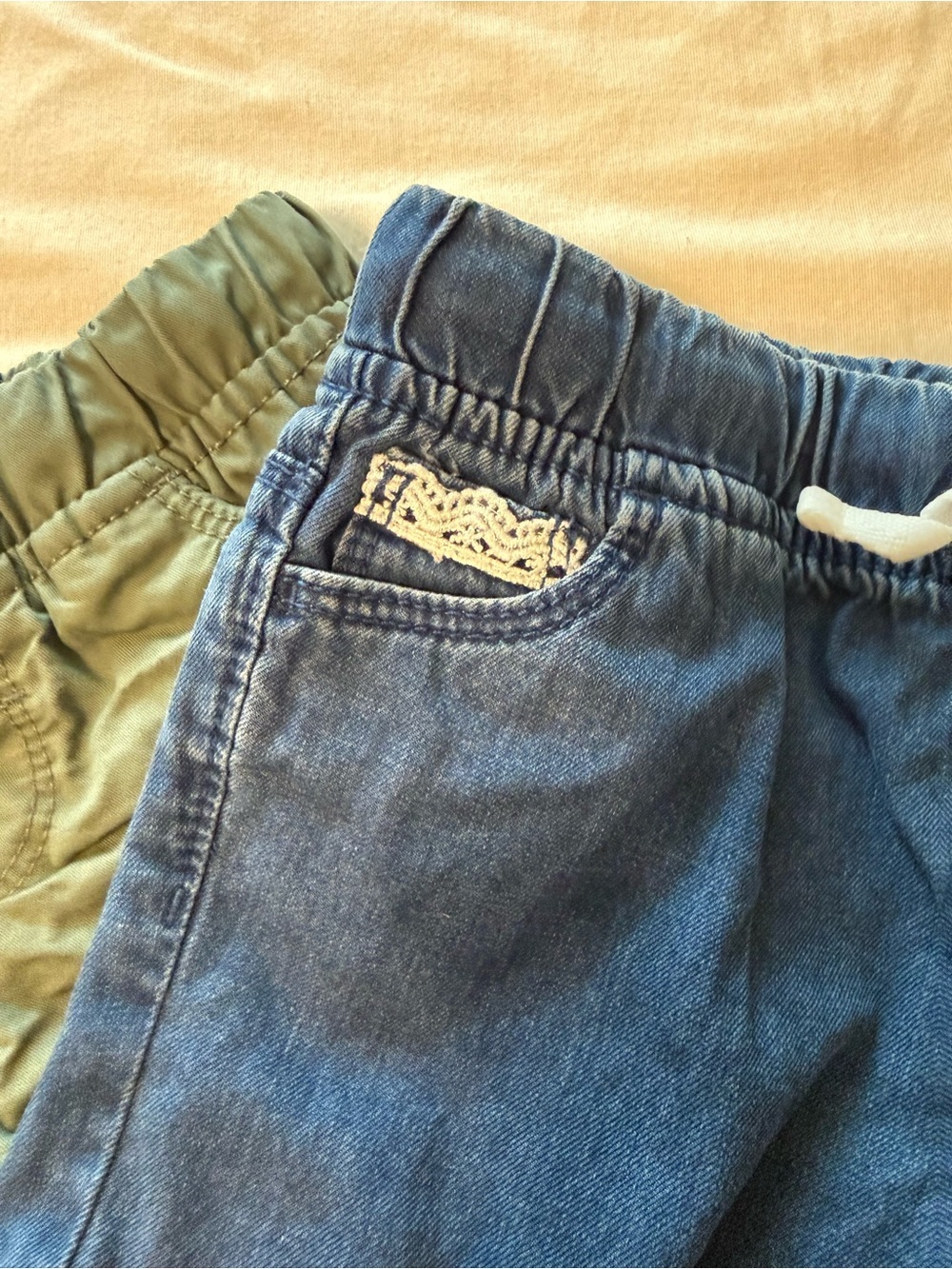 Carter's Olive Green and Navy Blue Pull-On Shorts Set - Picture 2 of 10